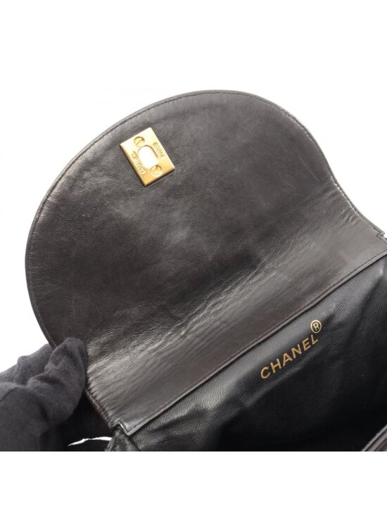 Chanel Backpack Quilted Black Lambskin Double Turnlock Chain main image 5